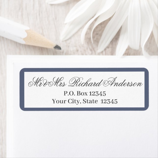 Classic Blue Border Returner Address Labels (Insitu)