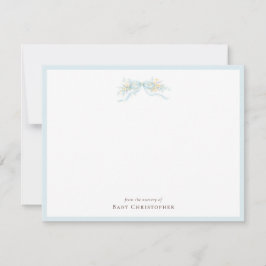 Classic Blue Bow Nursery Note Card – Personalized Mitteilungskarte