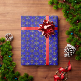 Classic Blue Christmas Sparkle Design Geschenkpapier