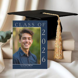 Classic Blue Class 2025 Graduate Custom Foto Einladung