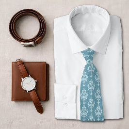 Classic Blue Damask Victorian Ornamental Pattern Krawatte