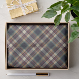 Classic Blue Dark Green Red Plaid Pattern Holiday Seidenpapier