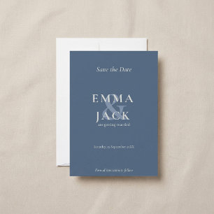 Classic Blue Elegant Serif Schriftart Moderne Ampe Save The Date