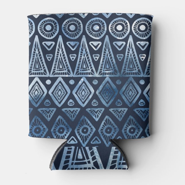 Classic Blue Ethnic Seamless Muster Dosenkühler (Vorderseite)