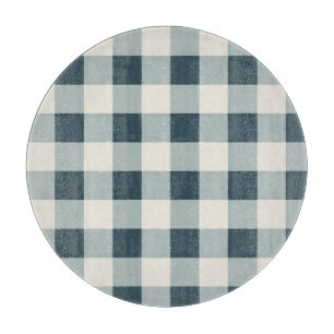 Classic Blue Farmhouse Gingham Style Schneidebrett