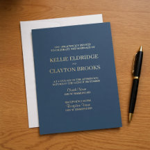 Classic Blue Forever Love Wedding Einladung