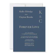 Classic Blue Forever Love Wedding Einladung