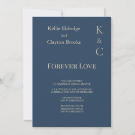 Classic Blue Forever Love Wedding Einladung
