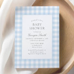 Classic Blue Gingham Boy Baby Shower Einladung<br><div class="desc">Mit dieser eleganten Blauen Gingham Babydusche laden Sie Freunde und Familie ein,  die Freude an der Ankunft Ihres Kleinen zu teilen.</div>