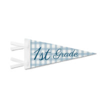 Classic Blue Gingham First Grade Day Foto