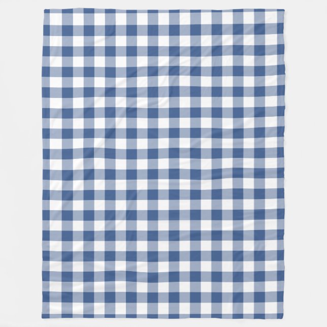 Classic Blue Gingham Karo Pattern Fleecedecke (Vorderseite)