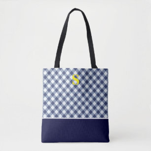 Classic Blue Gingham Monogram