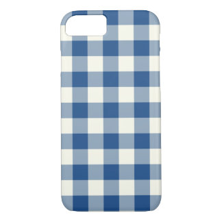 Classic Blue Gingham Pattern iPhone 7 Fall iPhone 8/7 Hülle