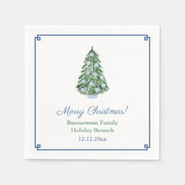 Classic Blue Green Chinoiserie Weihnachtsfest Part Serviette