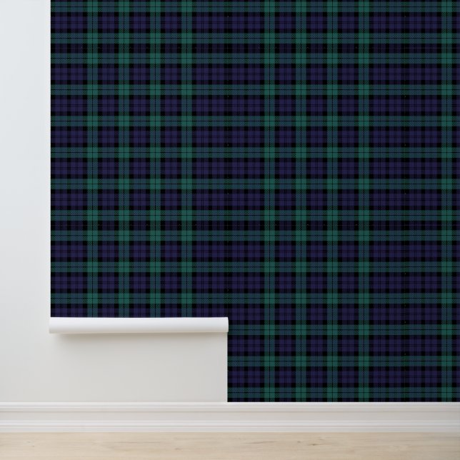 Classic Blue Green Kariert Tapete (Anwendung)