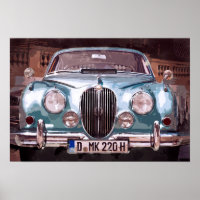 Classic Blue Jaguar Sedan