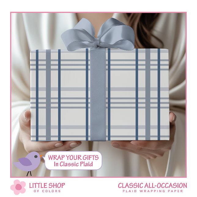 Classic Blue Kariert Geschenkpapier (Von Creator hochgeladen)