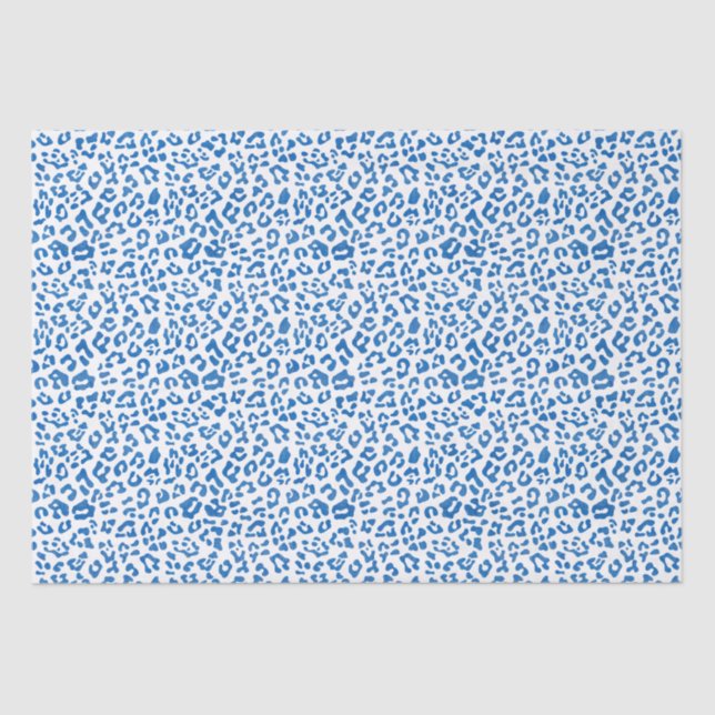 Classic Blue Leopard Print Seidenpapier (Vorderseite)