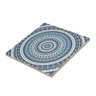 Classic Blue Mandala Fliese