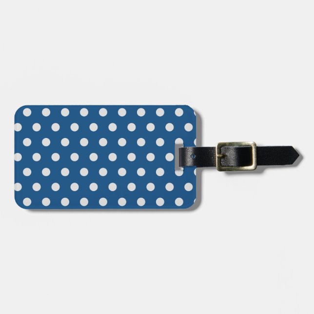 Classic Blue Pantone Polka Dot Gepäckanhänger (Vorderseite horizontal)