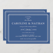 Classic Blue Simple elegante Frame Wedding
