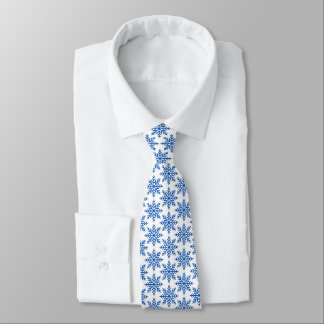 Classic Blue Snowflake Pattern Neck Tie Krawatte