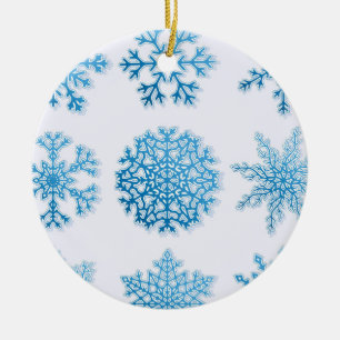 Classic Blue Snowflakes Weiße Weihnachtsschmuck