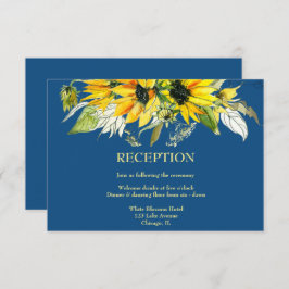 Classic Blue Sunflower Empfang Card RSVP Karte