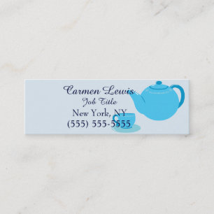 Classic Blue Teapot Mini Visitenkarte