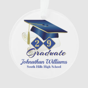 Classic Blue und Gold 20xx Graduate Foto Ornament