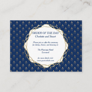 Classic Blue und Gold Wedding Begleitkarte