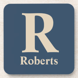 Classic Blue und Vanilla anfänglich/Vor/Nachname Getränkeuntersetzer