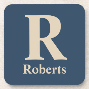 Classic Blue und Vanilla anfänglich/Vor/Nachname Getränkeuntersetzer