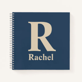 Classic Blue und Vanilla anfänglich/Vor/Nachname Notizbuch