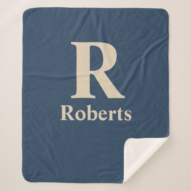 Classic Blue und Vanilla anfänglich/Vor/Nachname Sherpadecke (Vorderseite)