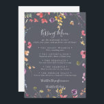 Classic Blue Wedding Kissing Menu Game Card<br><div class="desc">Diese klassische blaue Hochzeitskissingkarte eignet sich perfekt für einen rustikalen Hochzeitsempfang. Die gelbe,  lila,  weiße Blume mit Blattwerk in einer Rose und grünem Aquarell.</div>