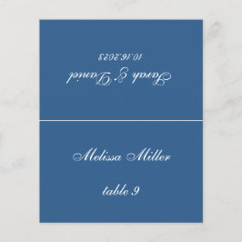 Classic Blue Wedding Platzkarte Printed Guest Name