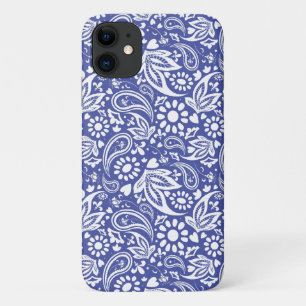 Classic Blue White Boho Paisley Gemustert Case-Mate iPhone Hülle