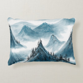 Classic Blue White Chinoiserie Landschaftsbild Mal Dekokissen