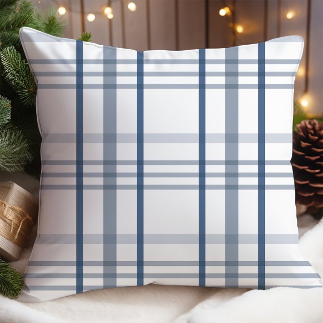 Classic Blue White Kariert Christmas Kissen (Von Creator hochgeladen)