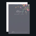 Classic Blue Wild Floral Wedding Advice Card Hinweiskarte<br><div class="desc">Diese klassische, blaue, florale Hochzeitsratenkarte ist perfekt für eine rustikale Hochzeit. Die gelbe, lila, weiße Blume mit Blattwerk in einer Rose und grünem Aquarell. Diese Karten sind ideal für Hochzeiten, Brautparty, Babydusche, Graduiertenfest u.v.m. Personalisieren Sie die Karten mit den Namen der Braut und Bräutigam, den Eltern, die Sie werden oder...</div>