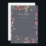 Classic Blue Wild Wedding Words of Wisdom Hinweiskarte<br><div class="desc">Diese klassisch blaue, wilde Hochzeitsworte der Weisheitsratenkarte ist perfekt für eine rustikale Hochzeit. Die gelbe, lila, weiße Blume mit Blattwerk in einer Rose und grünem Aquarell. Diese Karten sind ideal für Hochzeiten, Brautparty, Babydusche, Graduiertenfest u.v.m. Personalisieren Sie die Karten mit den Namen der Braut und Bräutigam, den Eltern, die Sie...</div>