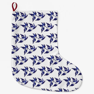 Classic Blue Willow Birds Design Großer Weihnachtsstrumpf