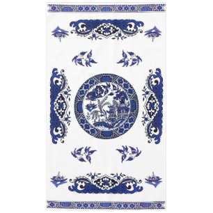 Classic Blue Willow China Design Tischdecke