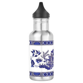 Classic Blue Willow Design Edelstahlflasche