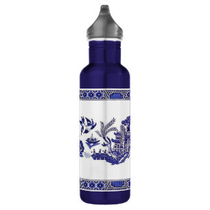 Classic Blue Willow Design Edelstahlflasche