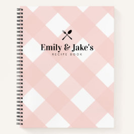 Classic Blush Gingham Paare Name Rezept Journal Notizbuch
