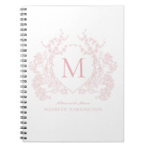 Classic Blush Pink Wappen Monogram Notebook