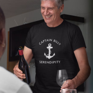 Classic Boat Anchor Captains Black T-Shirt