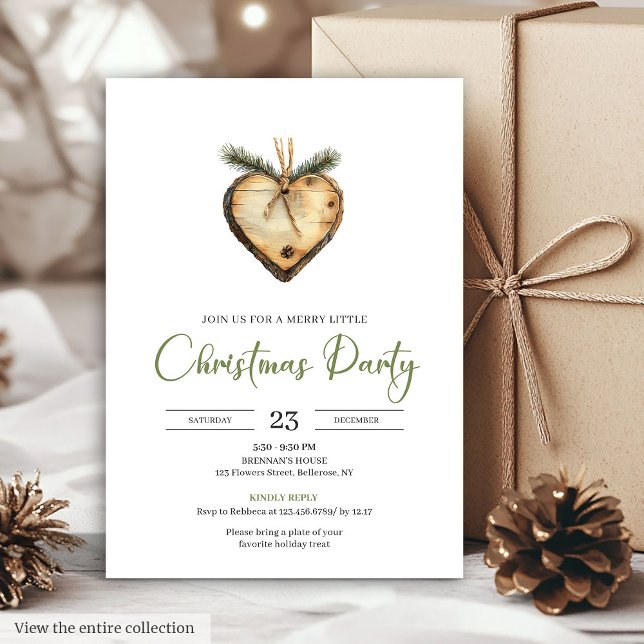Classic Bohemian Pine Wreath Watercolor Holiday  Einladung (Classic Bohemian Pine Wreath Watercolor Holiday Invite)